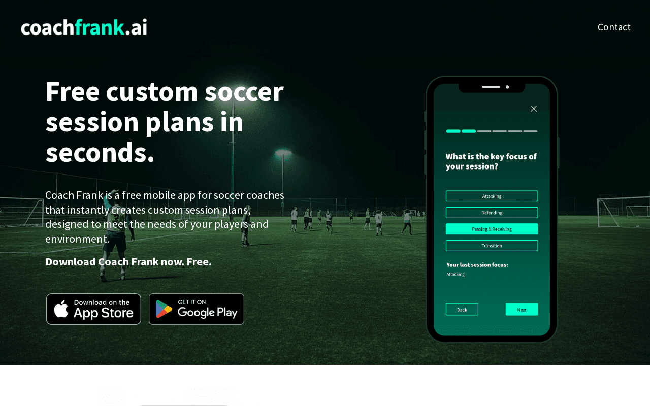 Screenshot of coachfrank.ai