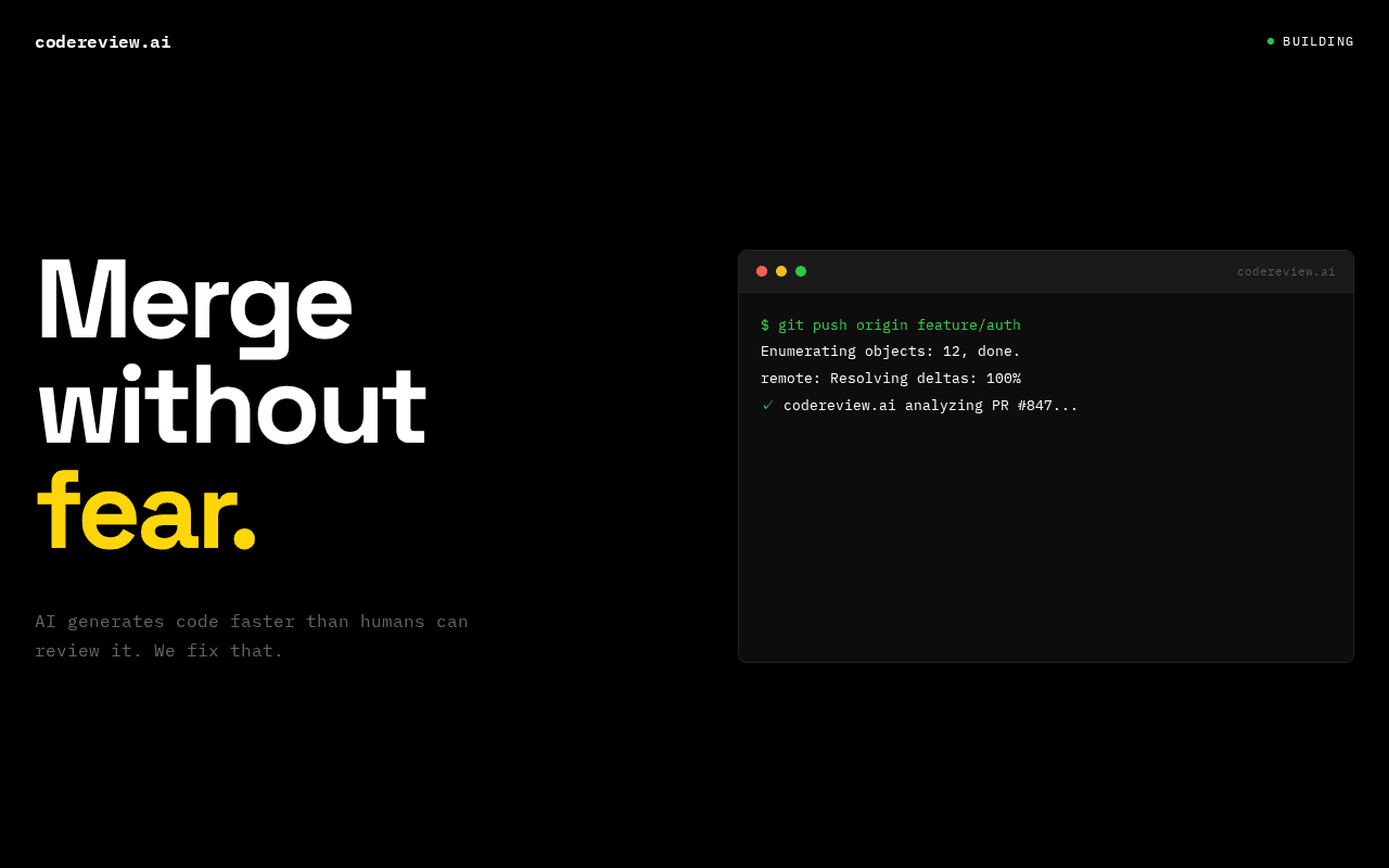 Screenshot of codereview.ai