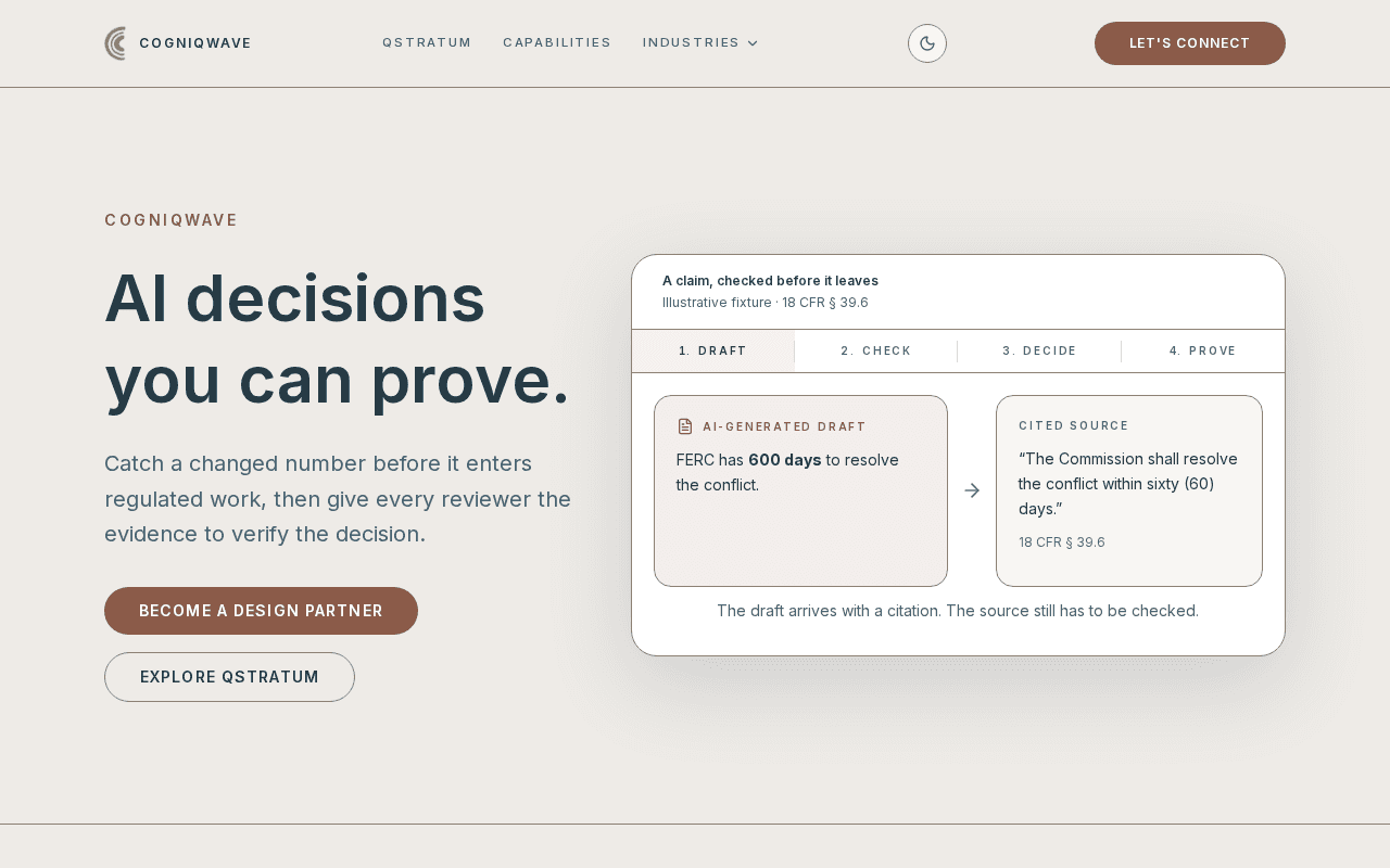 Screenshot of cogniqwave.ai