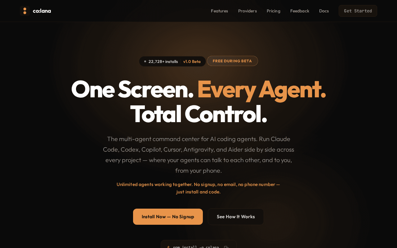 Screenshot of colana.ai