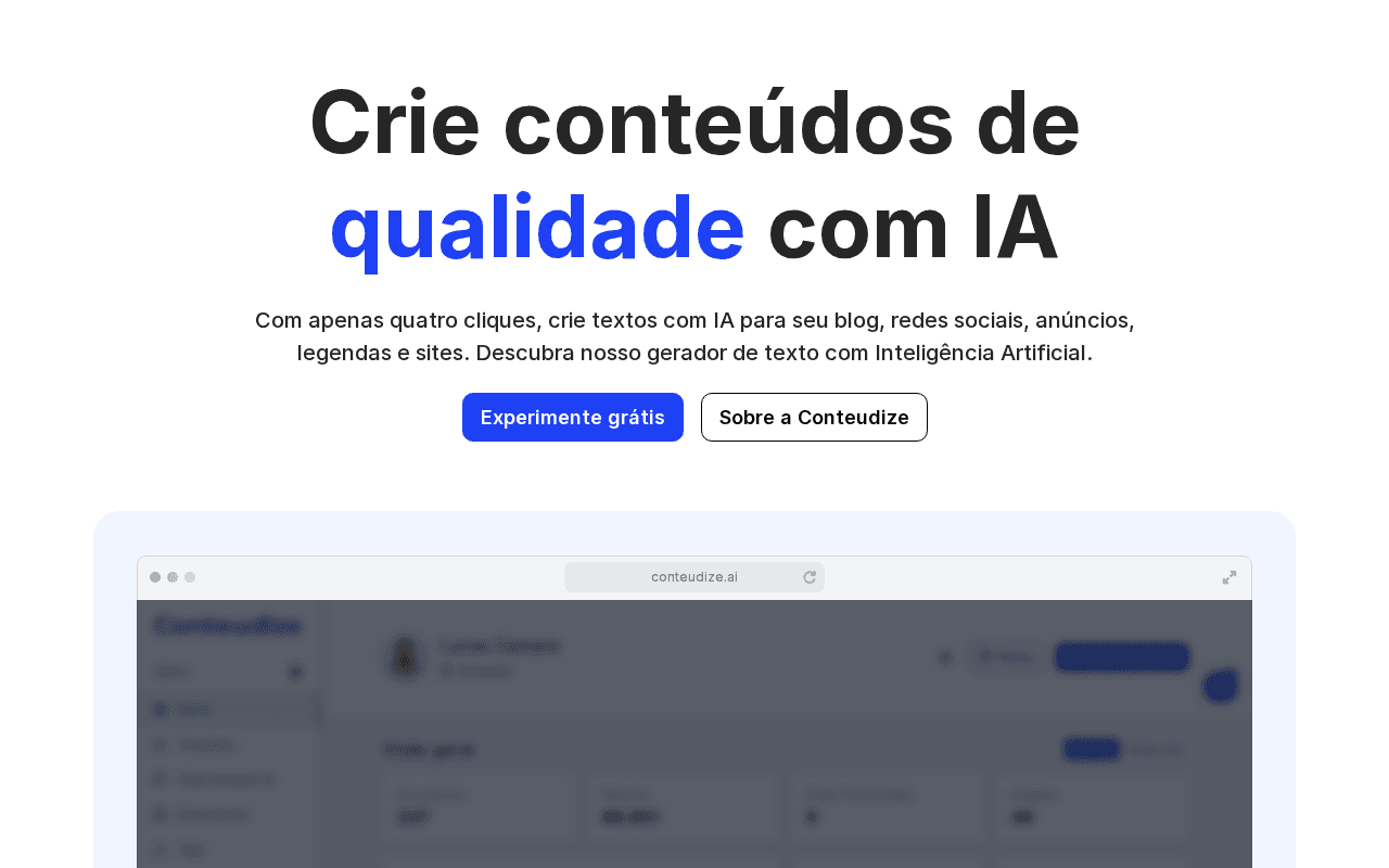 Screenshot of conteudize.ai