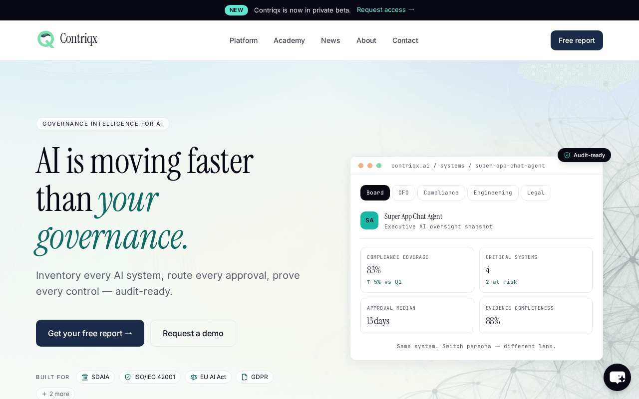 Screenshot of contriqx.ai