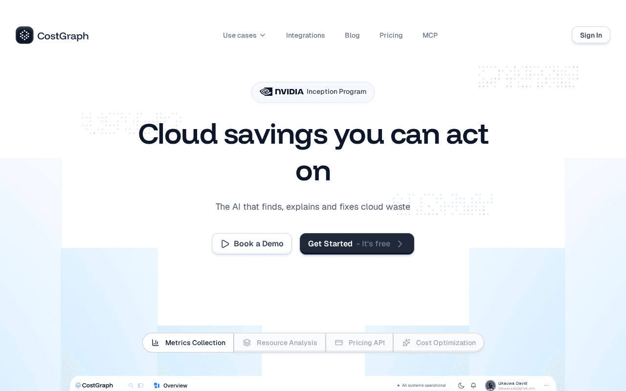 Screenshot of costgraph.ai