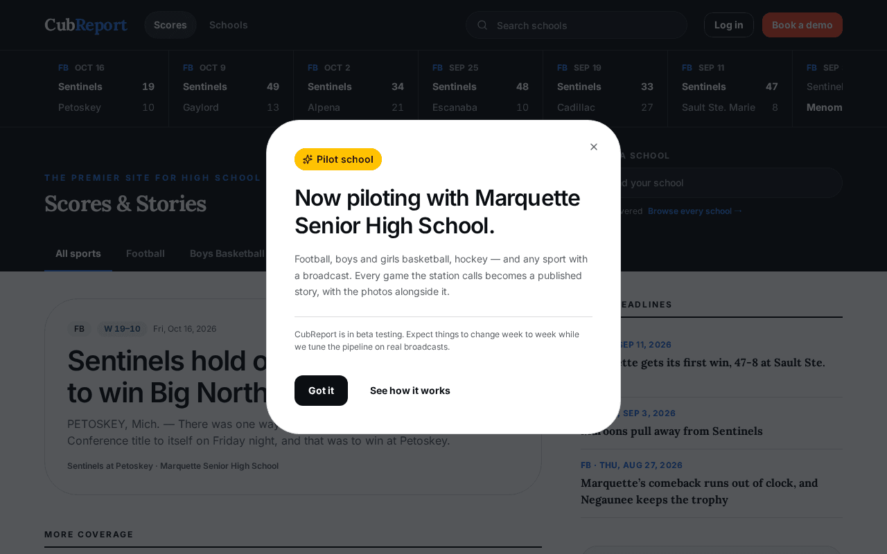 Screenshot of cubreport.ai