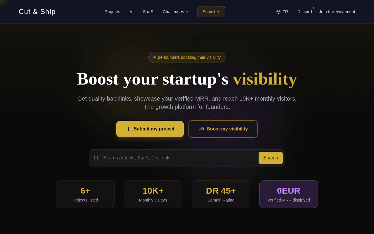 Screenshot of cutandship.ai
