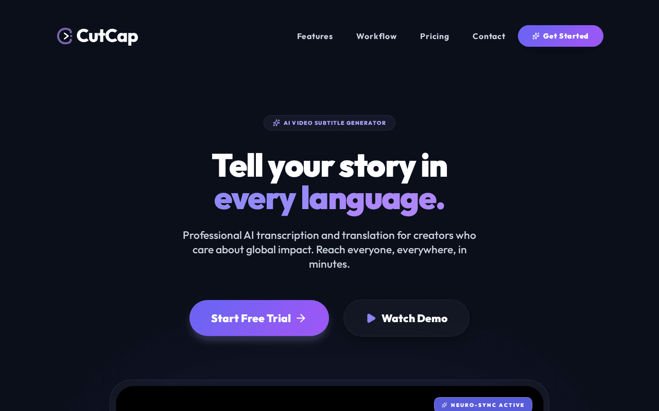 Screenshot of cutcap.ai
