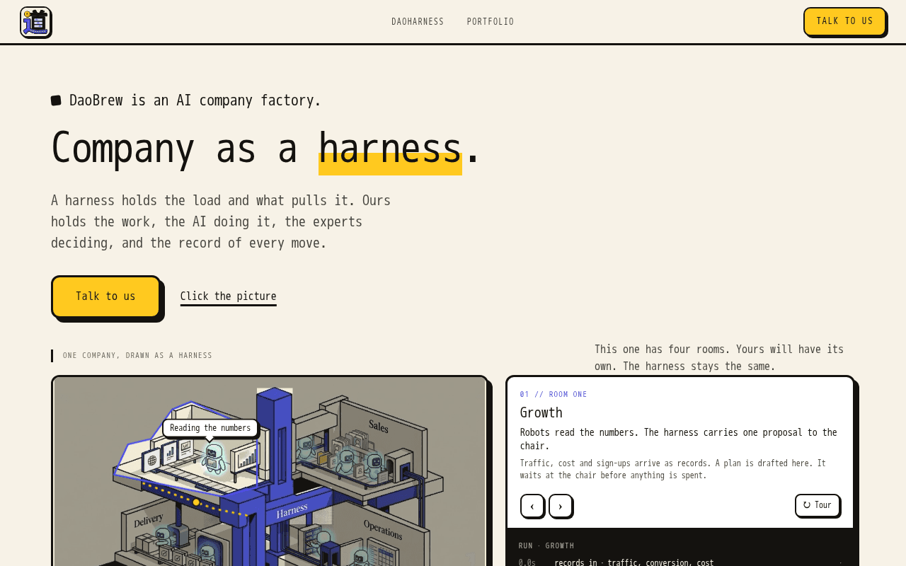 Screenshot of daobrew.ai
