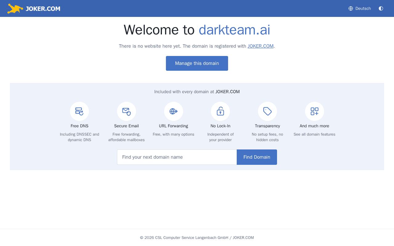 Screenshot of darkteam.ai