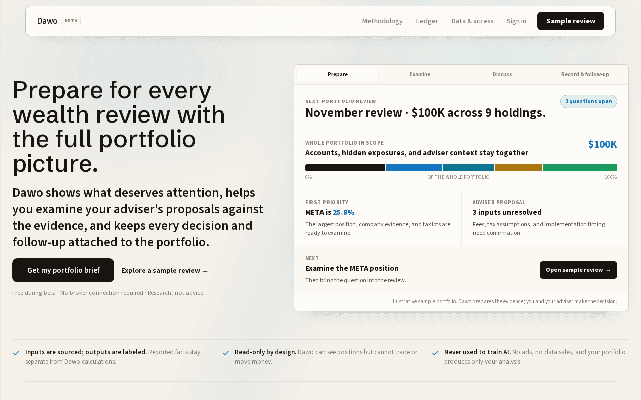 Screenshot of dawo.ai