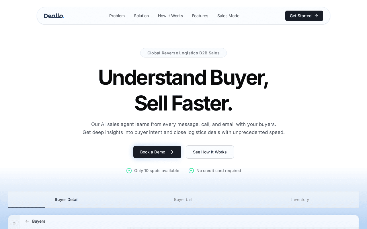Screenshot of deallo.ai
