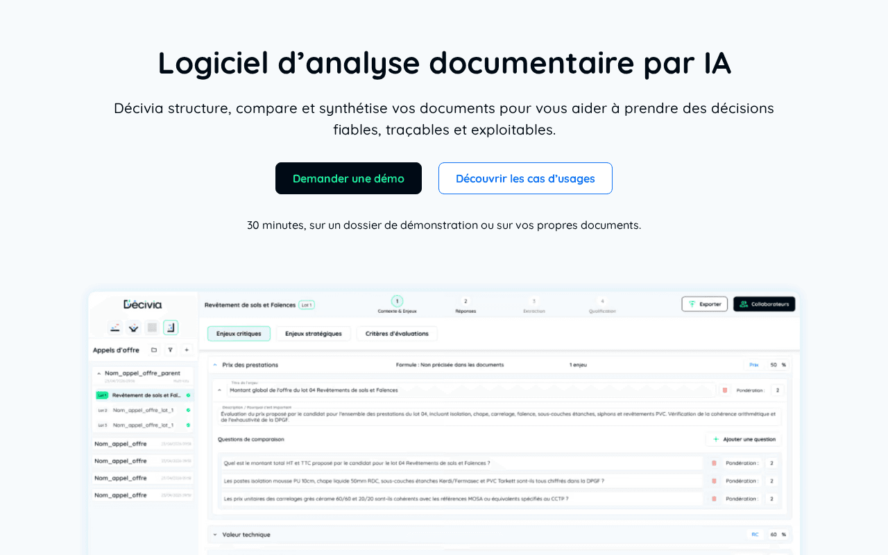 Screenshot of decivia.ai