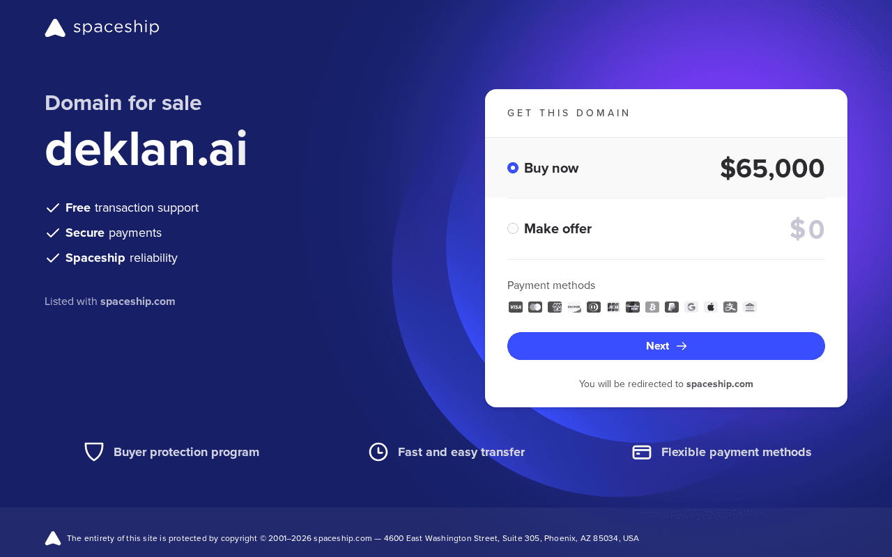 Screenshot of deklan.ai