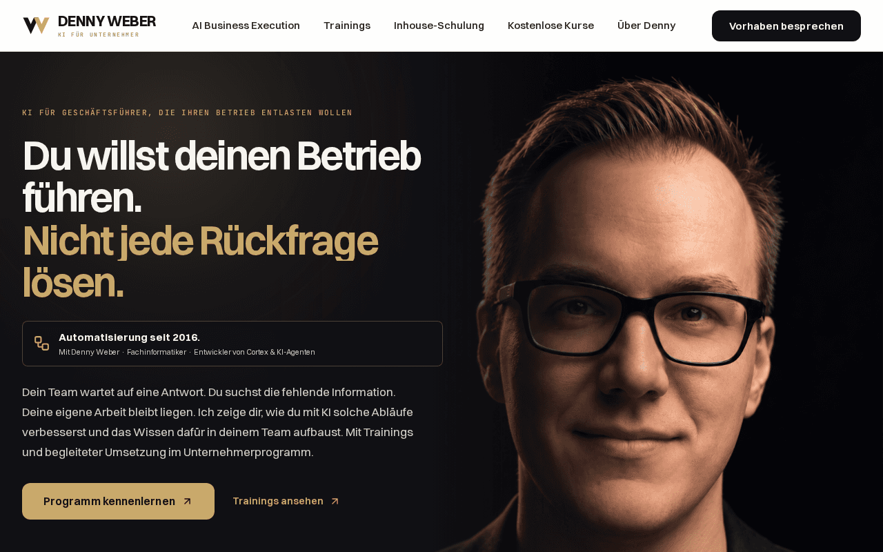 Screenshot of dennyweber.ai