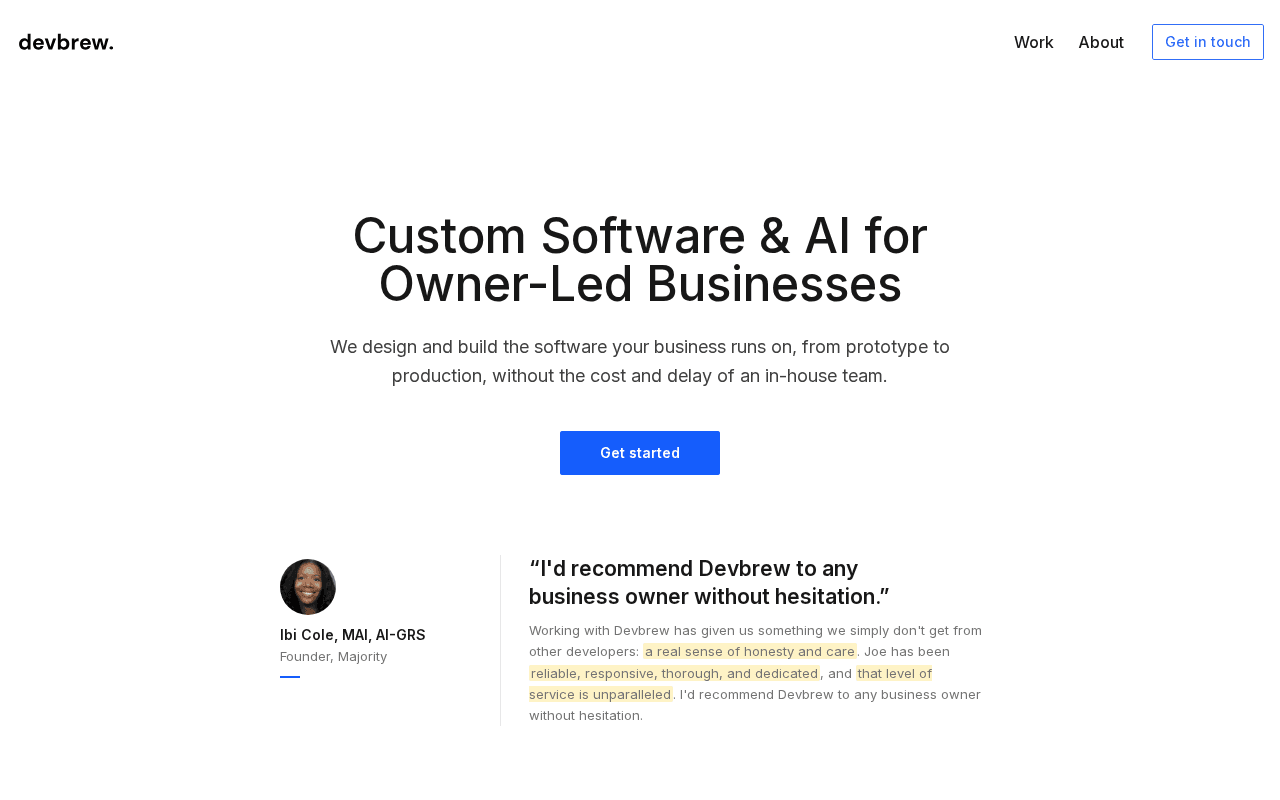 Screenshot of devbrew.ai