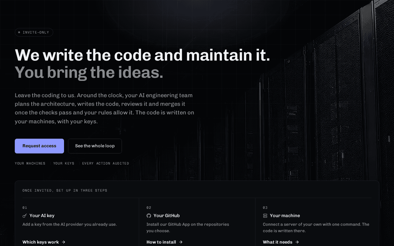 Screenshot of developerz.ai