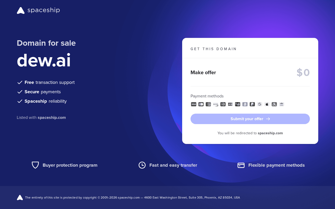 Screenshot of dew.ai