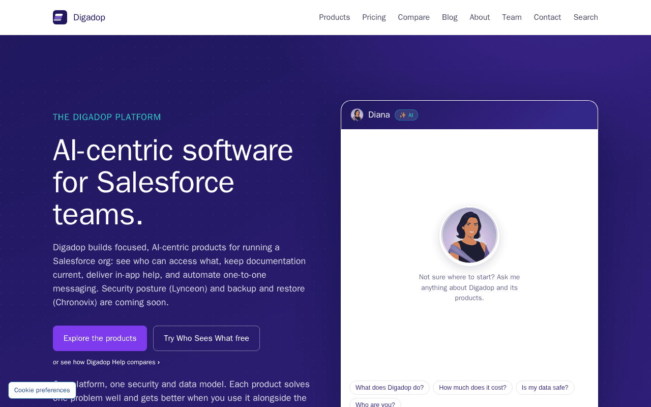 Screenshot of digadop.ai
