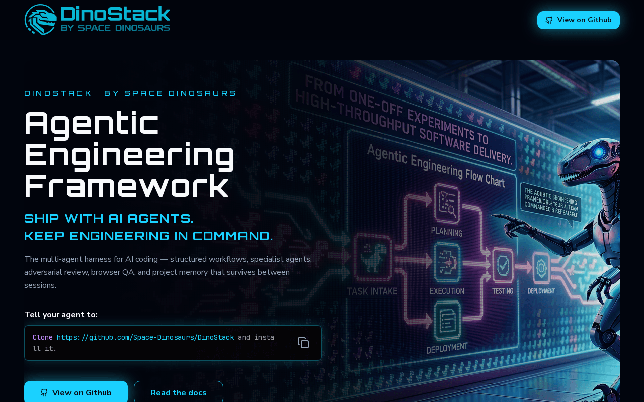 Screenshot of dinostack.ai