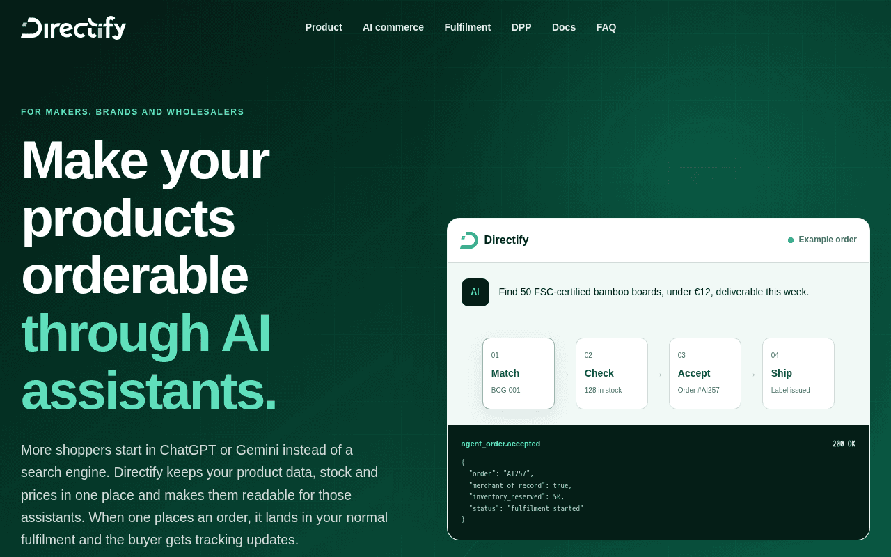 Screenshot of directify.ai