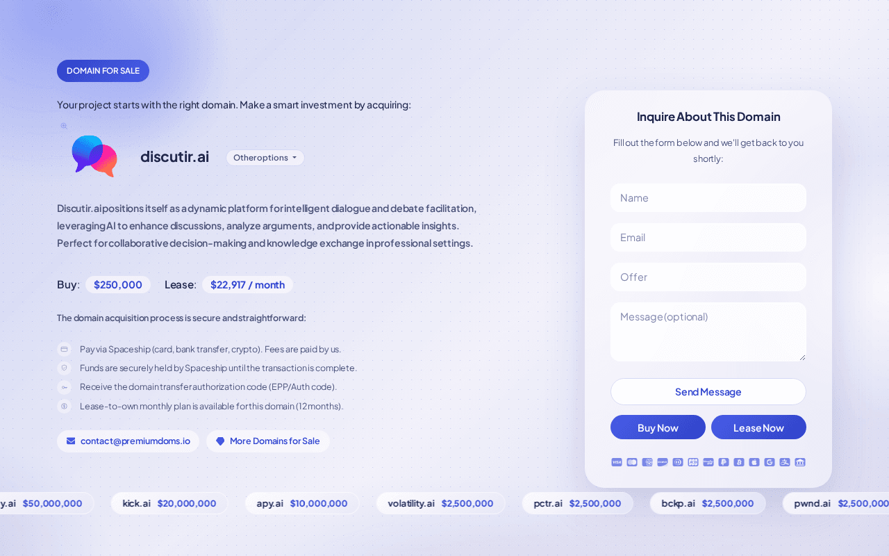 Screenshot of discutir.ai