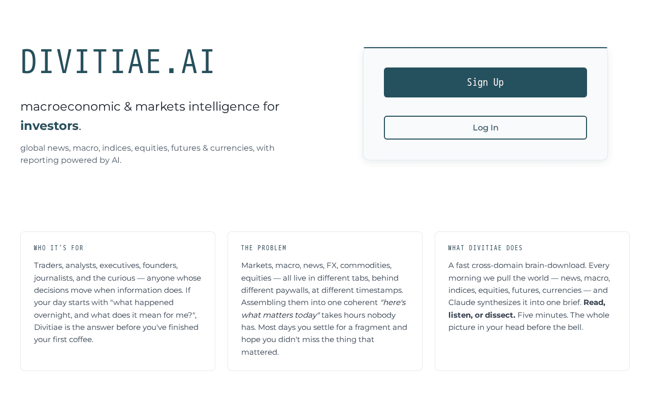 Screenshot of divitiae.ai