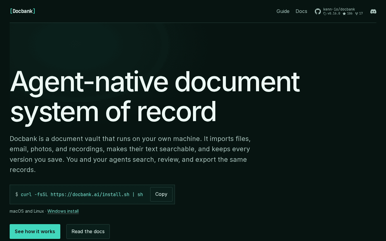 Screenshot of docbank.ai