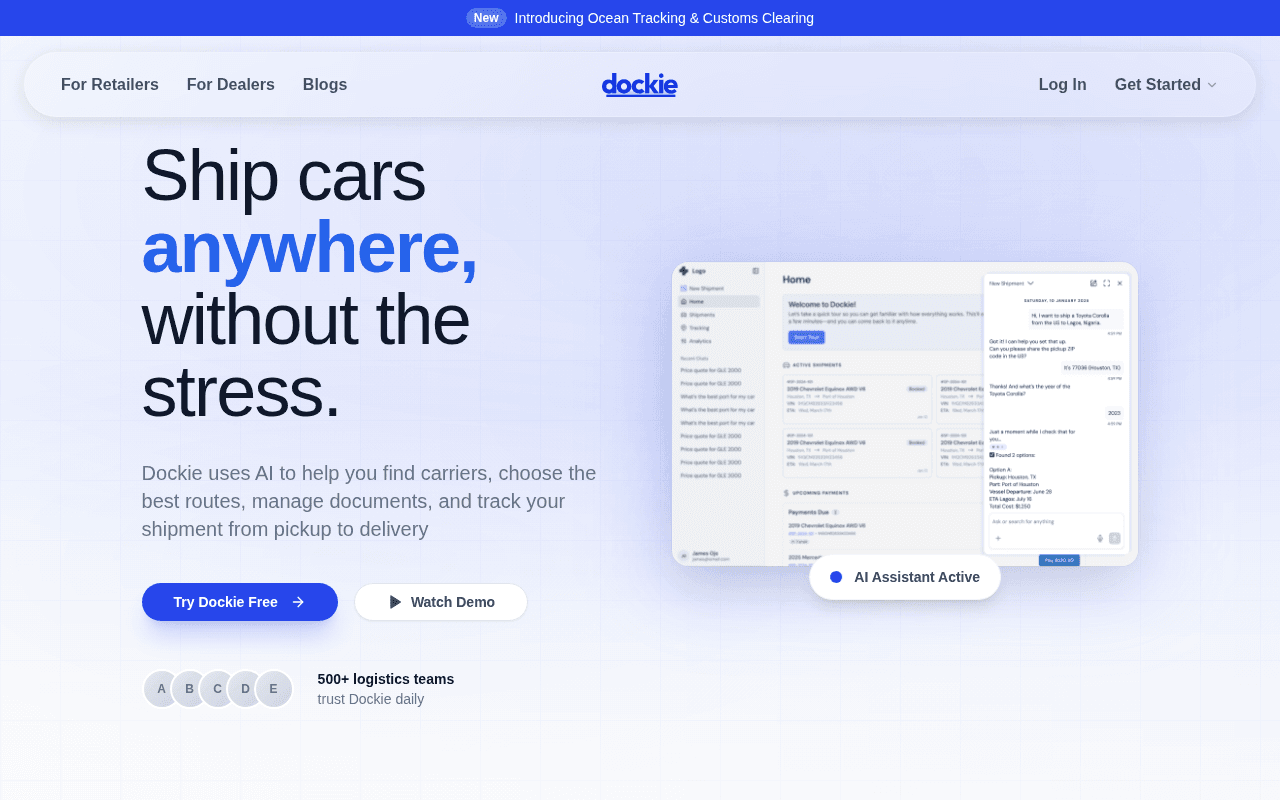 Screenshot of dockie.ai