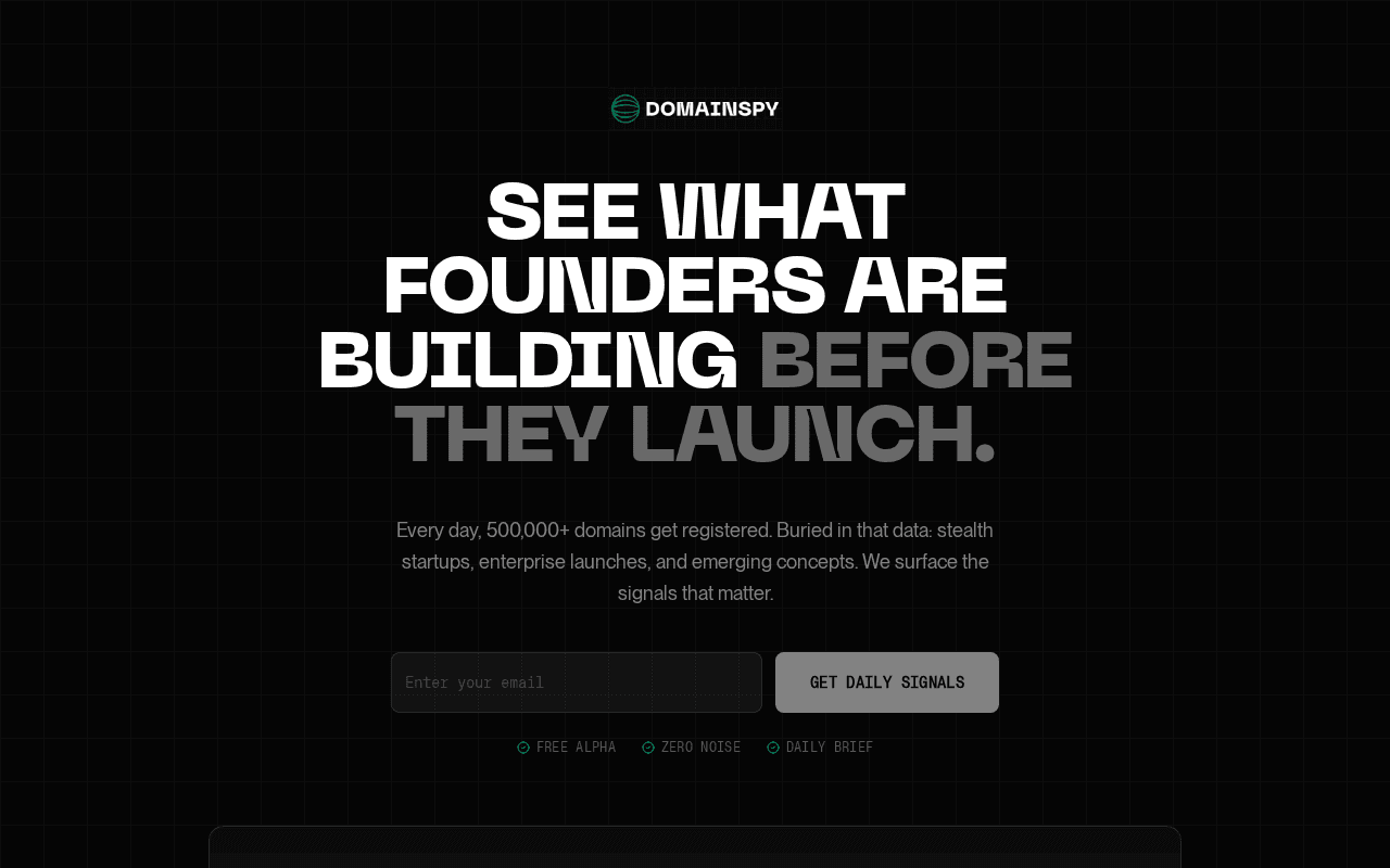 Screenshot of domainspy.ai