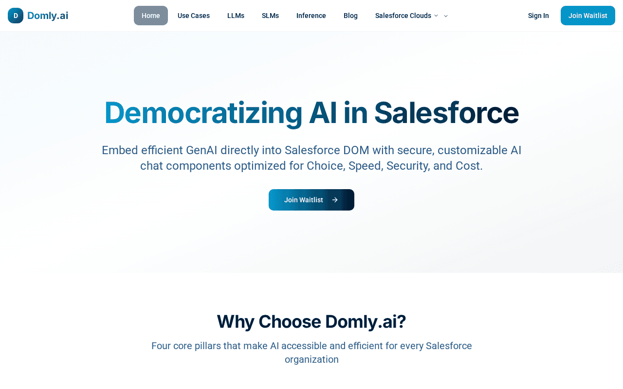Screenshot of domly.ai