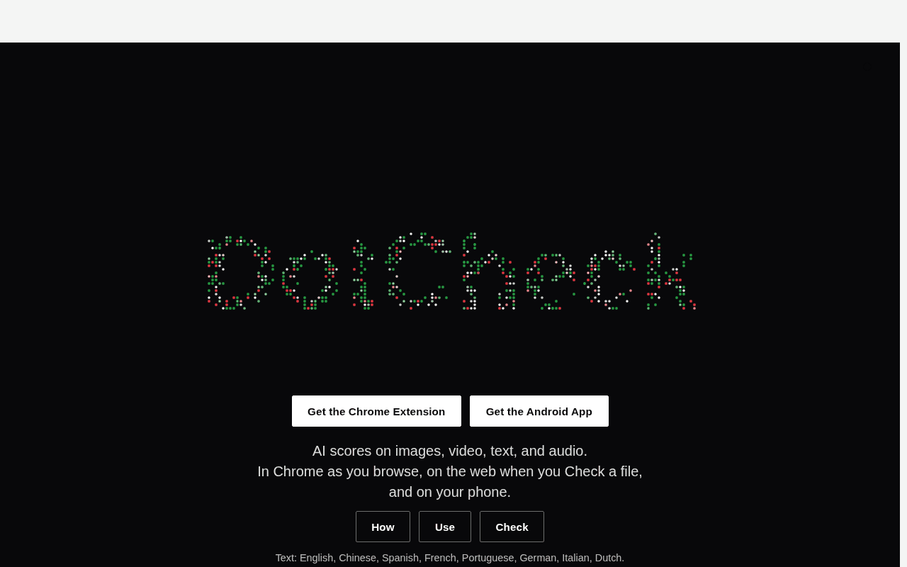 Screenshot of dotcheck.ai