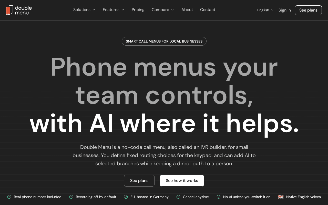 Screenshot of doublemenu.ai