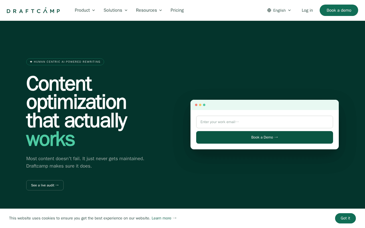 Screenshot of draftcamp.ai