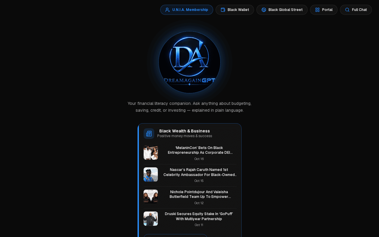 Screenshot of dreamagain.ai