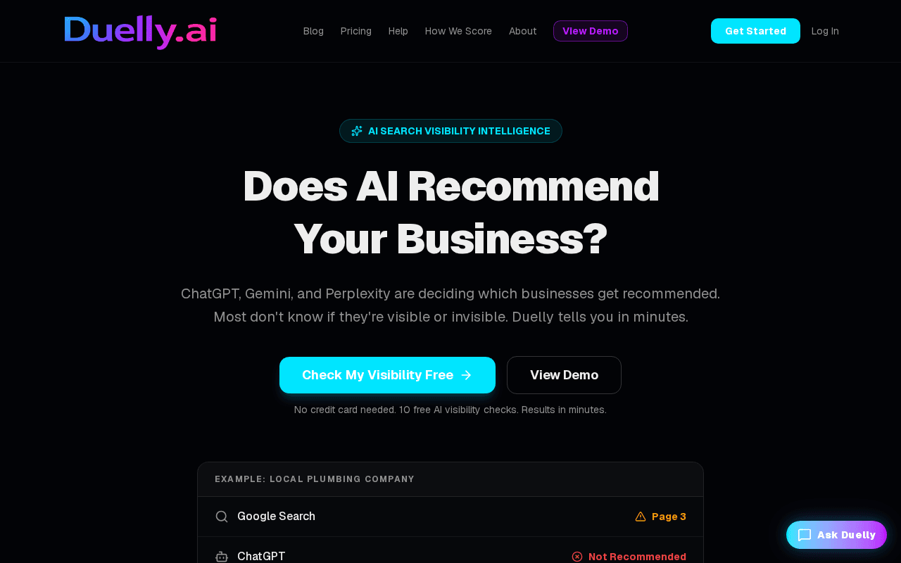 Screenshot of duelly.ai