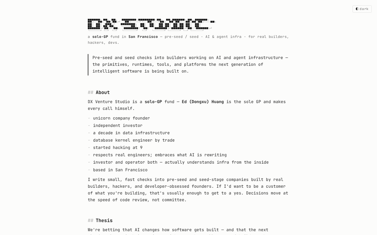 Screenshot of dxvc.ai