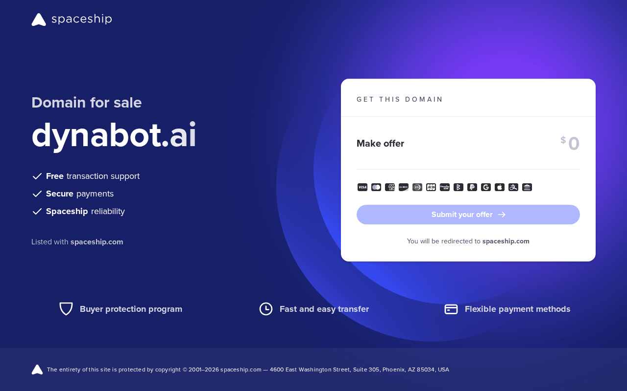 Screenshot of dynabot.ai