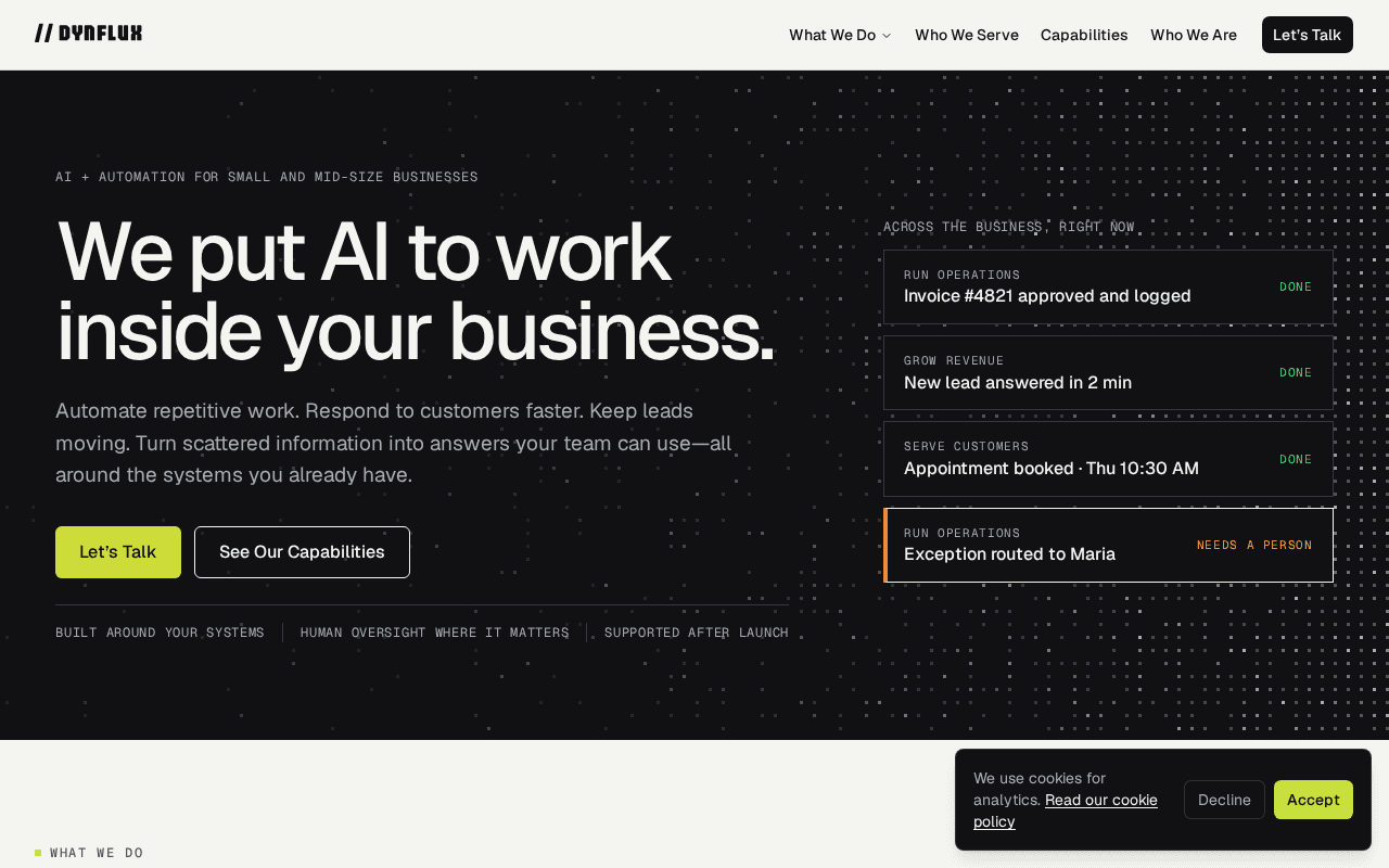 Screenshot of dynflux.ai