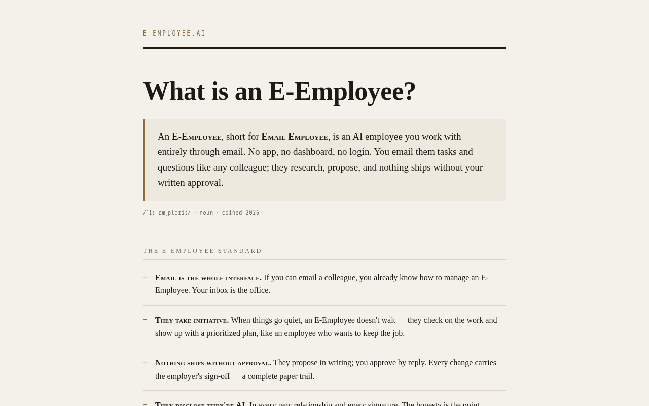 Screenshot of e-employee.ai