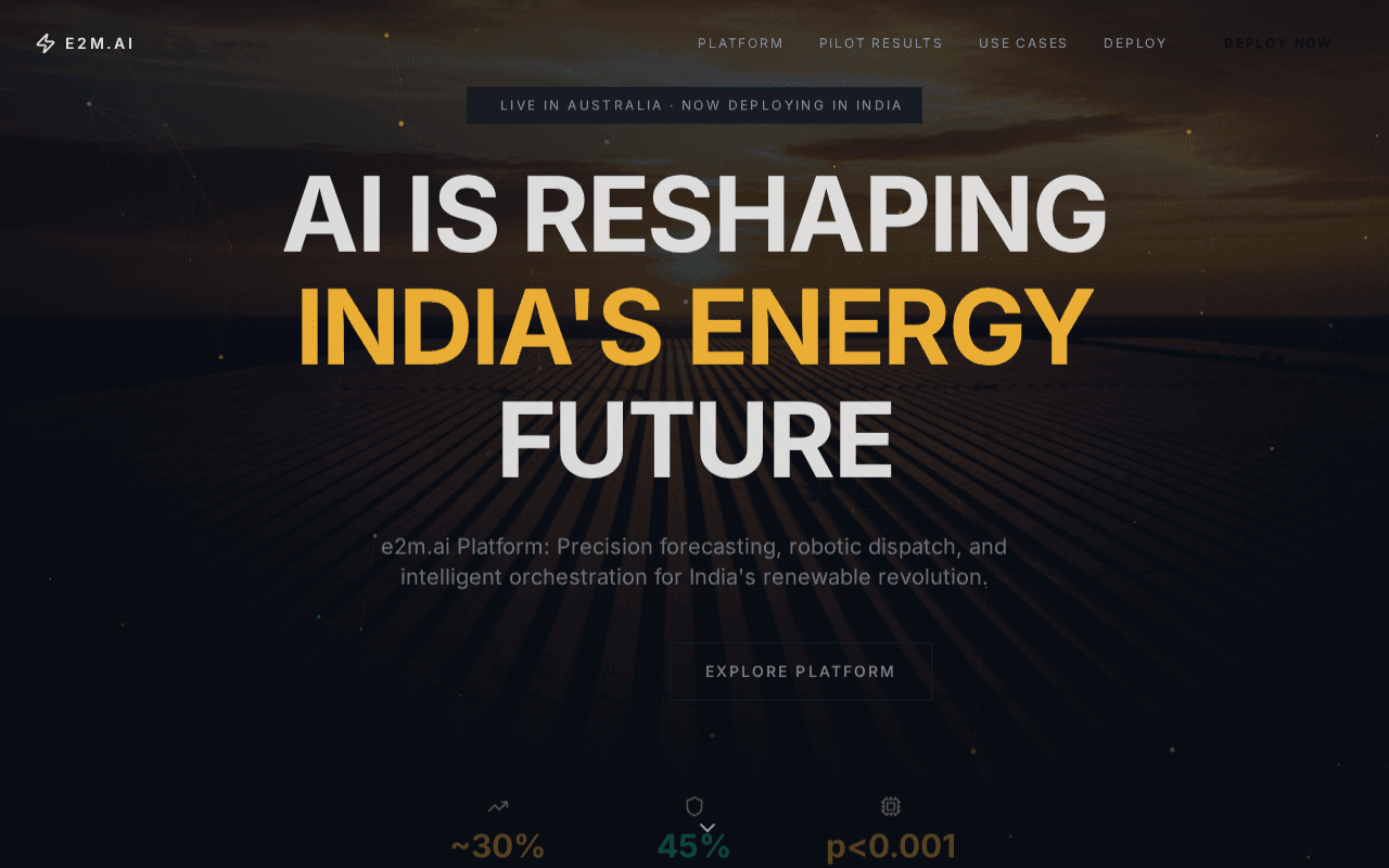 Screenshot of e2m.ai