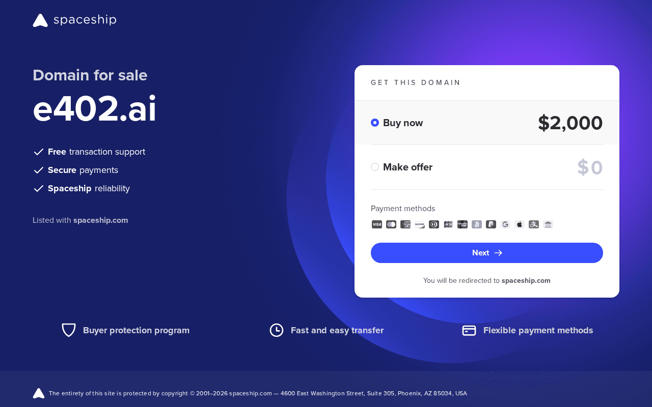 Screenshot of e402.ai