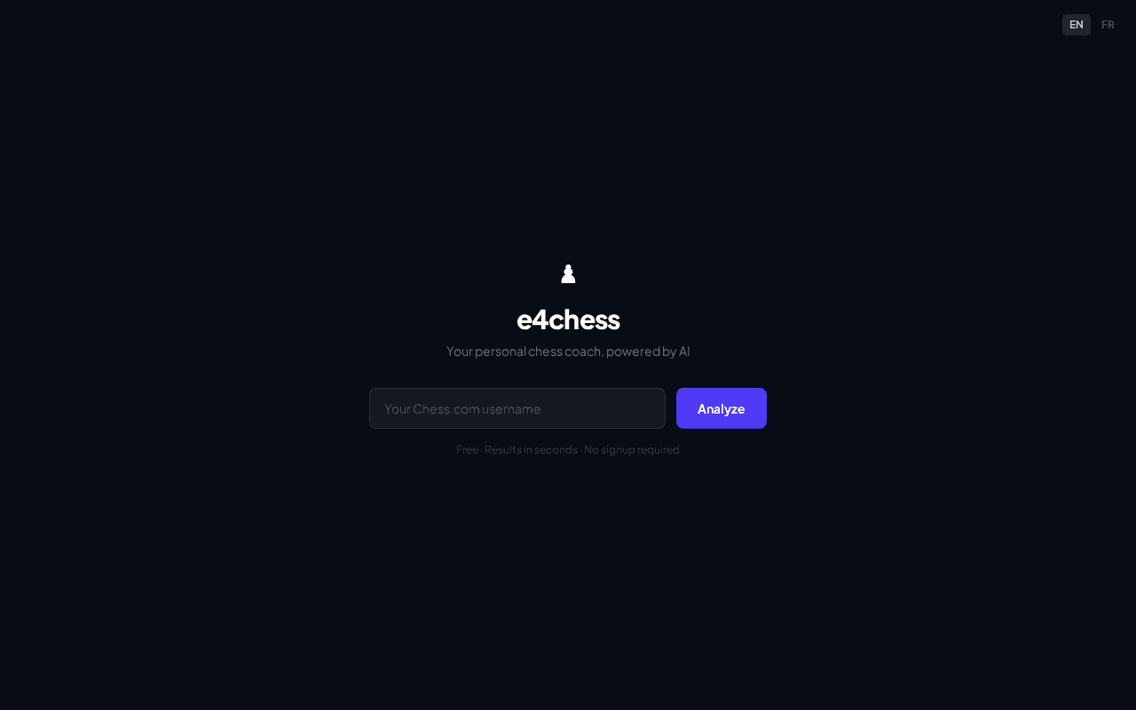 Screenshot of e4chess.ai