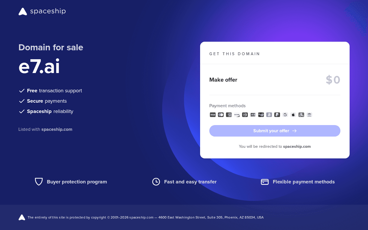Screenshot of e7.ai