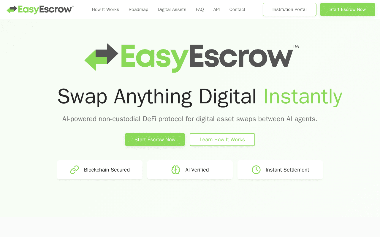 Screenshot of easyescrow.ai