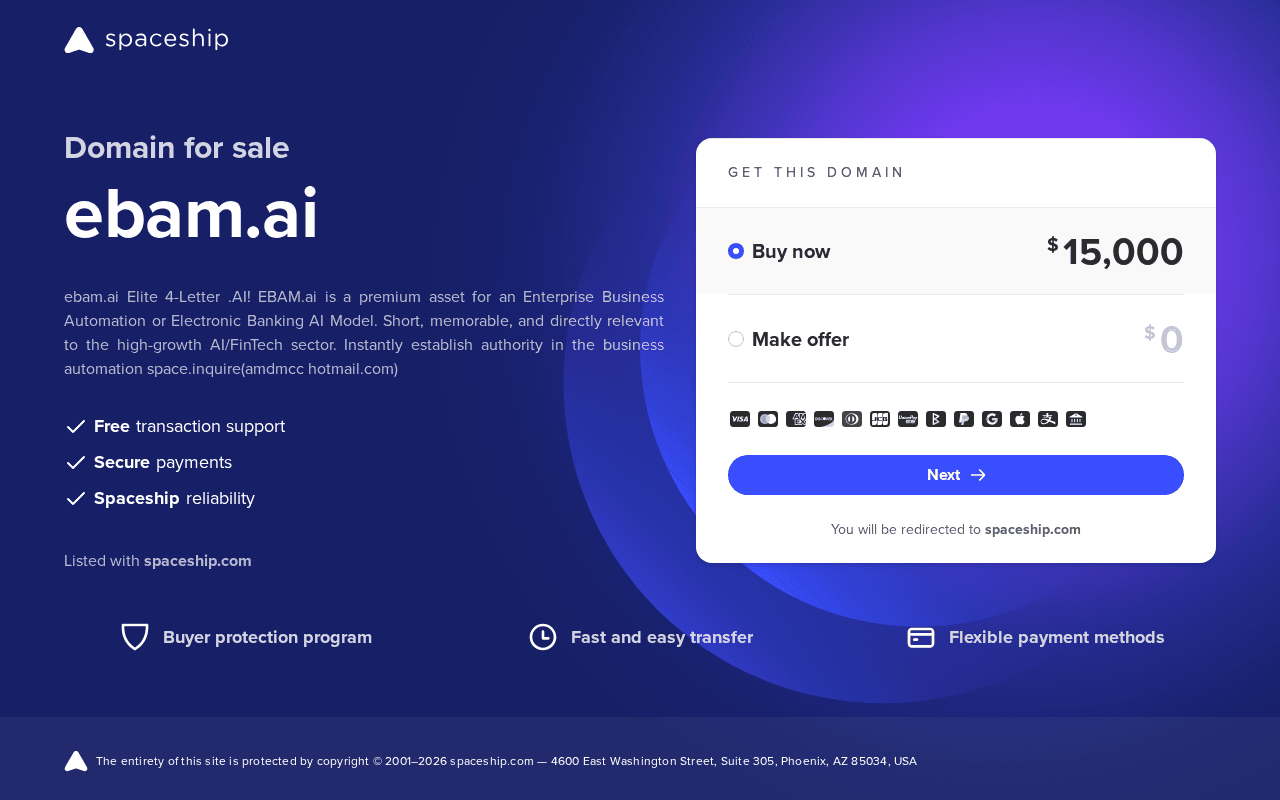 Screenshot of ebam.ai