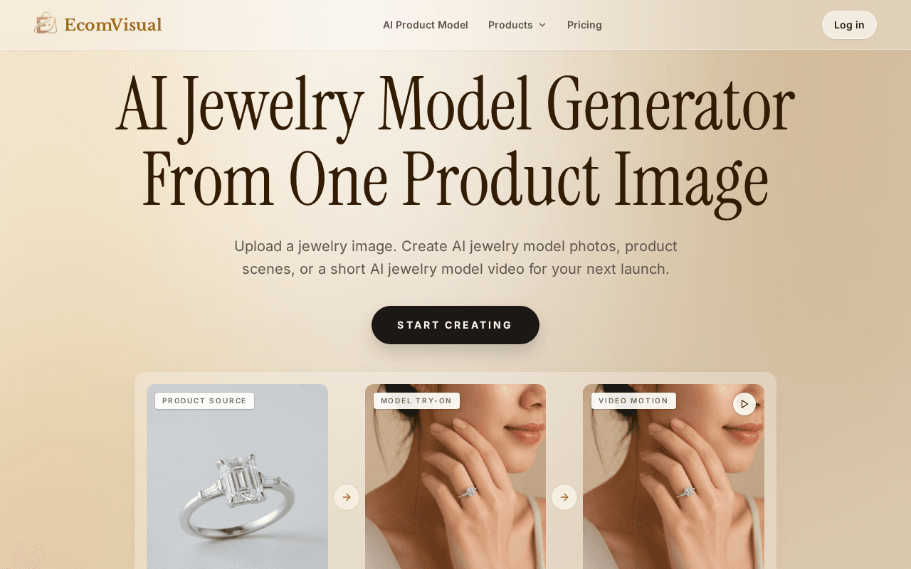 Screenshot of ecomvisual.ai