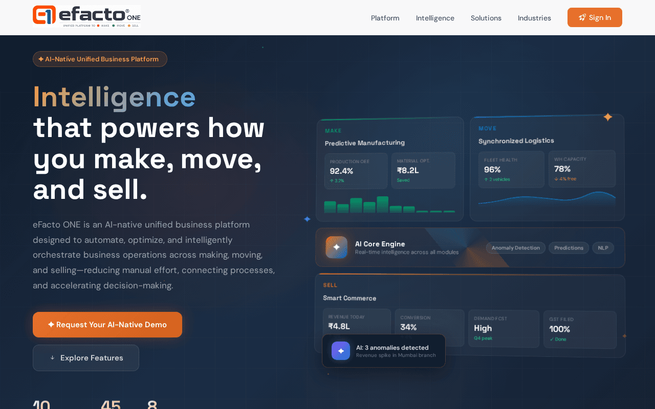 Screenshot of efacto.ai
