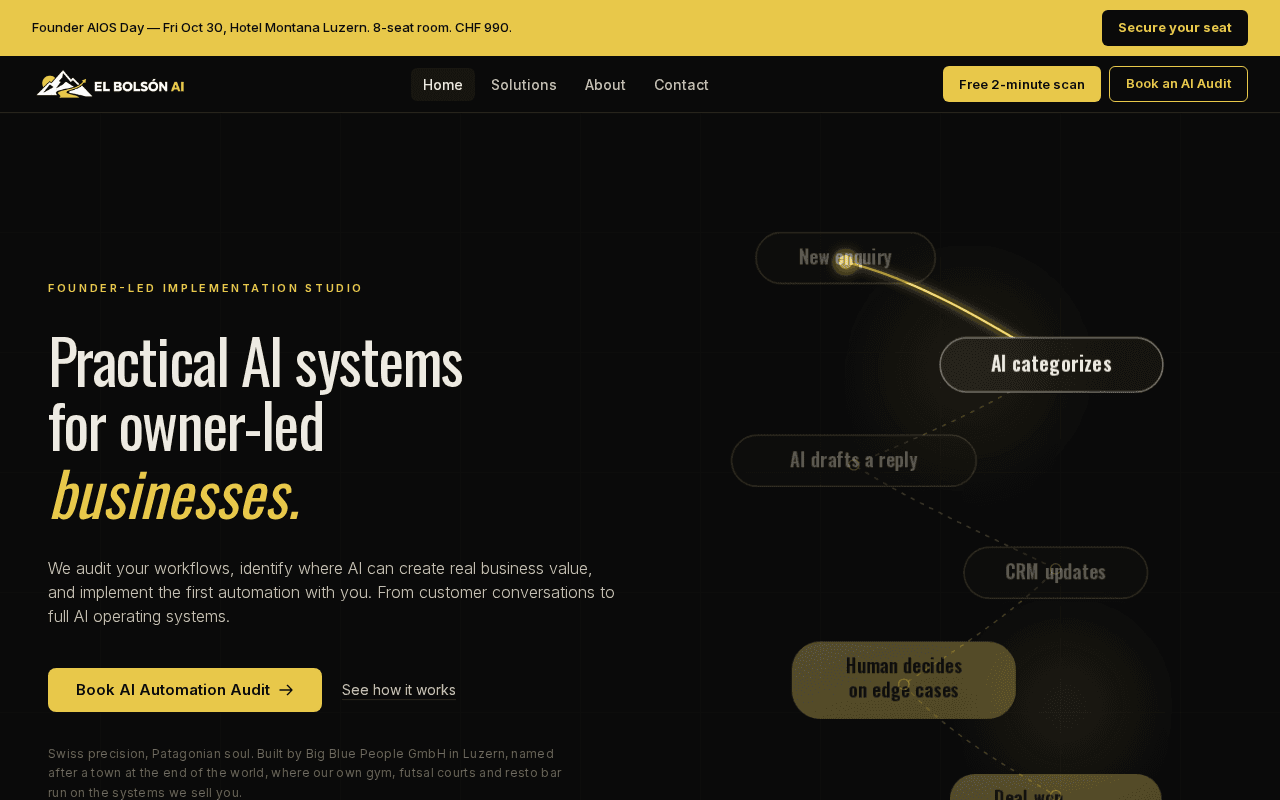 Screenshot of elbolson.ai