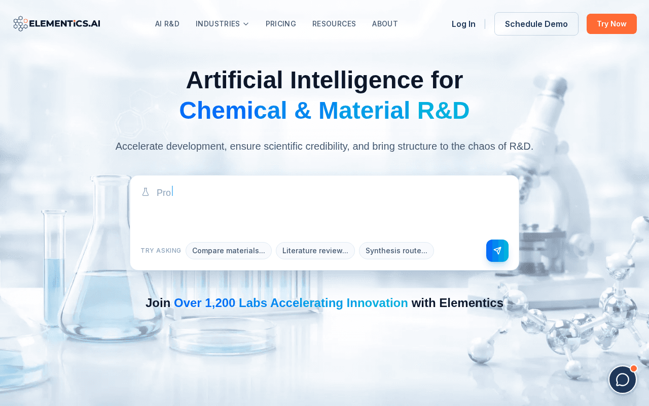 Screenshot of elementics.ai