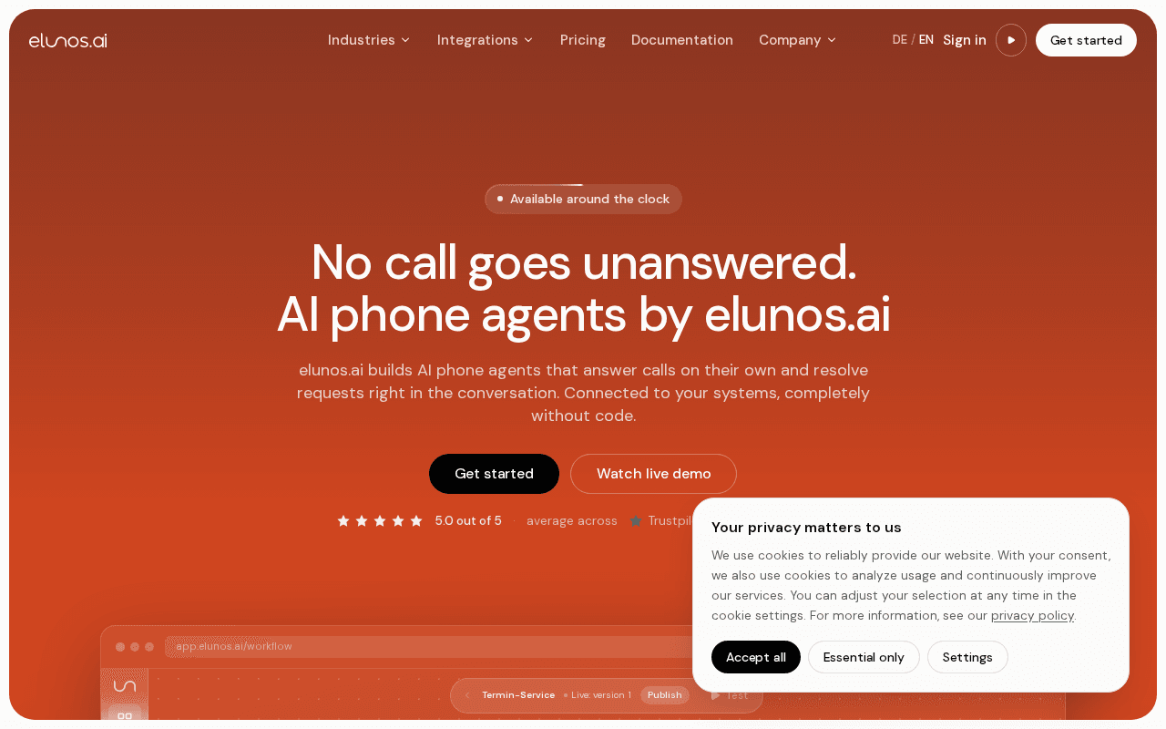 Screenshot of elunos.ai