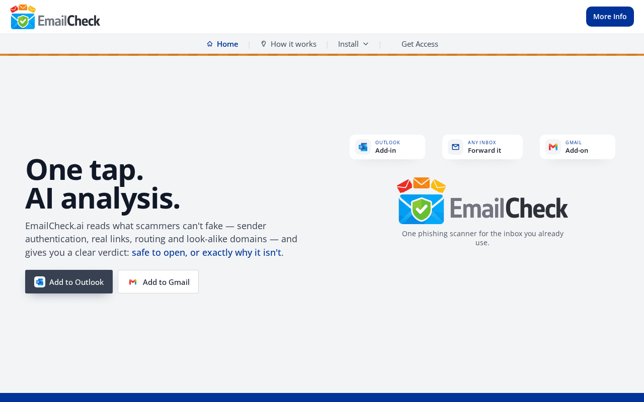 Screenshot of emailcheck.ai